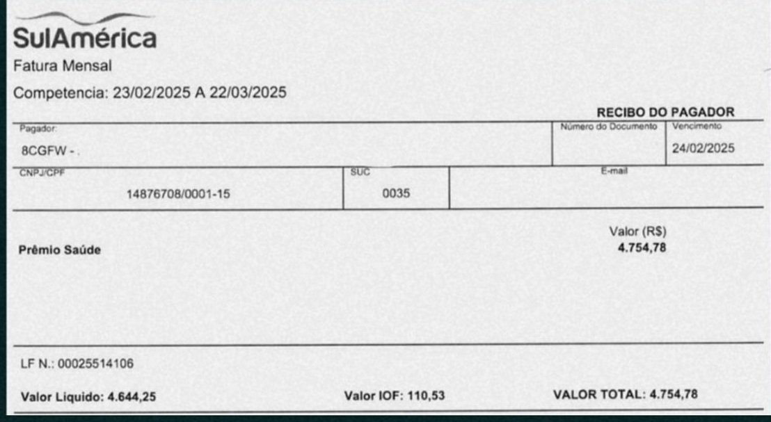 Documento com valores corrigidos (Depois)